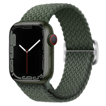 For Apple Watch 46mm / 49mm / 45mm / 44mm Kalebol Eight Buckle Nylon Braided Watch Band(Dark Green) - Watch Bands by Kalebol | Online Shopping UK | buy2fix