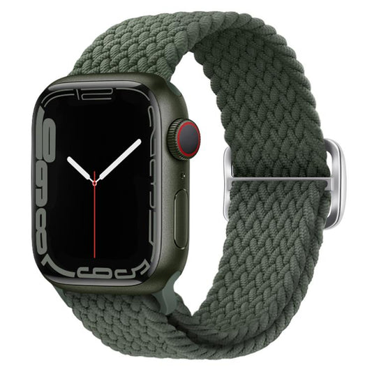 For Apple Watch 46mm / 49mm / 45mm / 44mm Kalebol Eight Buckle Nylon Braided Watch Band(Dark Green) - Watch Bands by Kalebol | Online Shopping UK | buy2fix