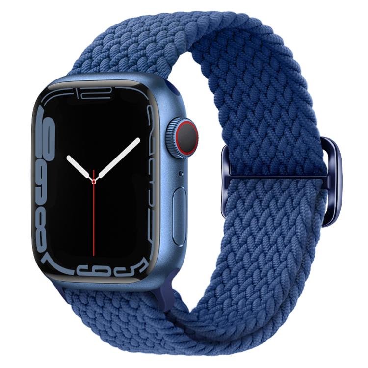 For Apple Watch 46mm / 49mm / 45mm / 44mm Kalebol Eight Buckle Nylon Braided Watch Band(Cold Blue) - Watch Bands by Kalebol | Online Shopping UK | buy2fix