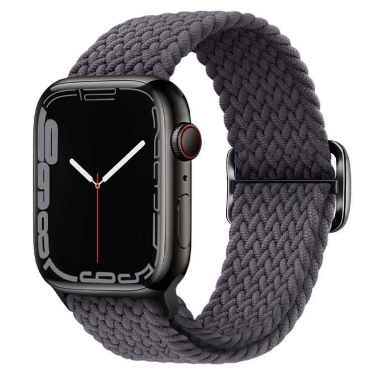 For Apple Watch 46mm / 49mm / 45mm / 44mm Kalebol Eight Buckle Nylon Braided Watch Band(Space Gray) - Watch Bands by Kalebol | Online Shopping UK | buy2fix