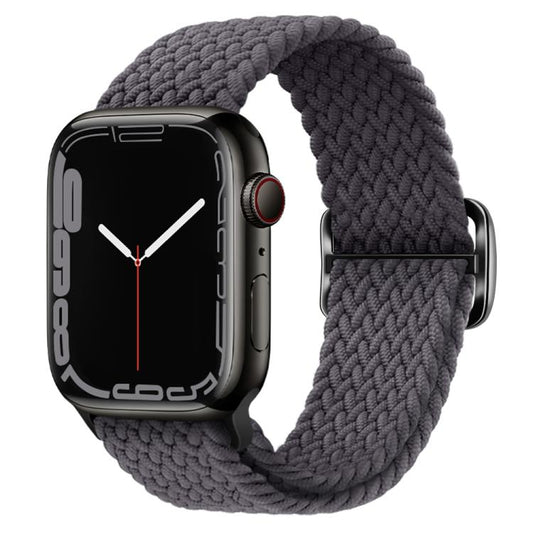 For Apple Watch 46mm / 49mm / 45mm / 44mm Kalebol Eight Buckle Nylon Braided Watch Band(Space Gray) - Watch Bands by Kalebol | Online Shopping UK | buy2fix