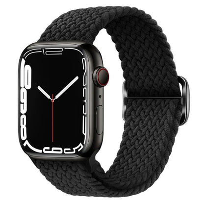 For Apple Watch 46mm / 49mm / 45mm / 44mm Kalebol Eight Buckle Nylon Braided Watch Band(Black) - Watch Bands by Kalebol | Online Shopping UK | buy2fix