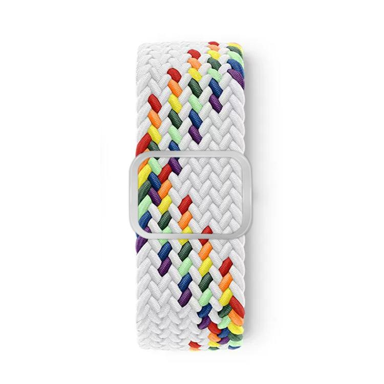 For Apple Watch 46mm / 49mm / 45mm / 44mm Kalebol Eight Buckle Nylon Braided Watch Band(White Rainbow) - Watch Bands by Kalebol | Online Shopping UK | buy2fix
