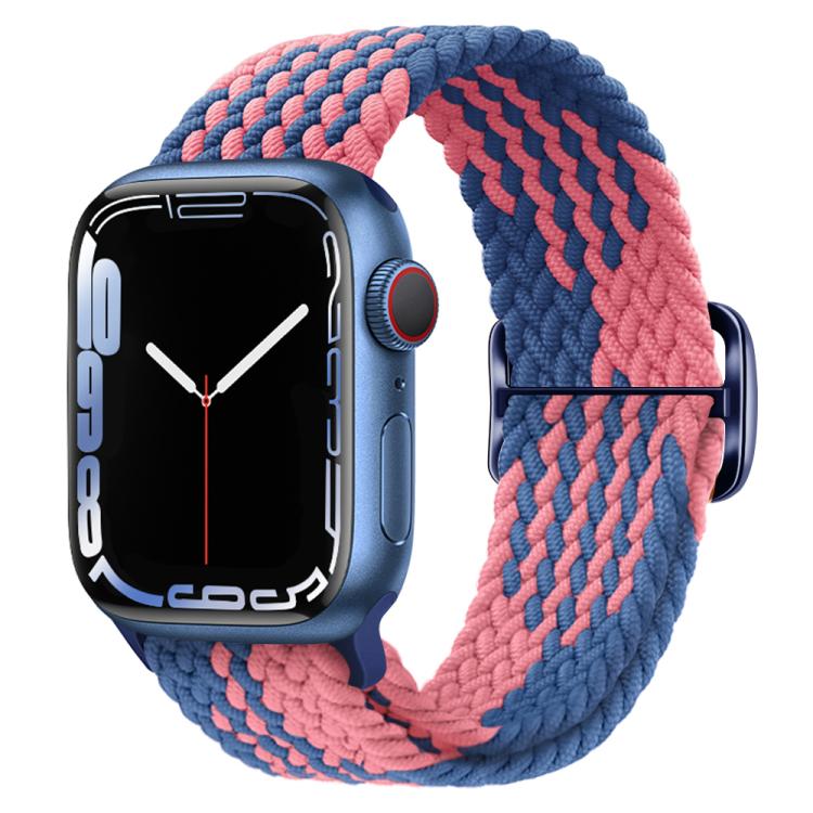 For Apple Watch 42mm / 41mm / 40mm / 38mm Kalebol Eight Buckle Nylon Braided Watch Band(Blue Pink) - Watch Bands by Kalebol | Online Shopping UK | buy2fix