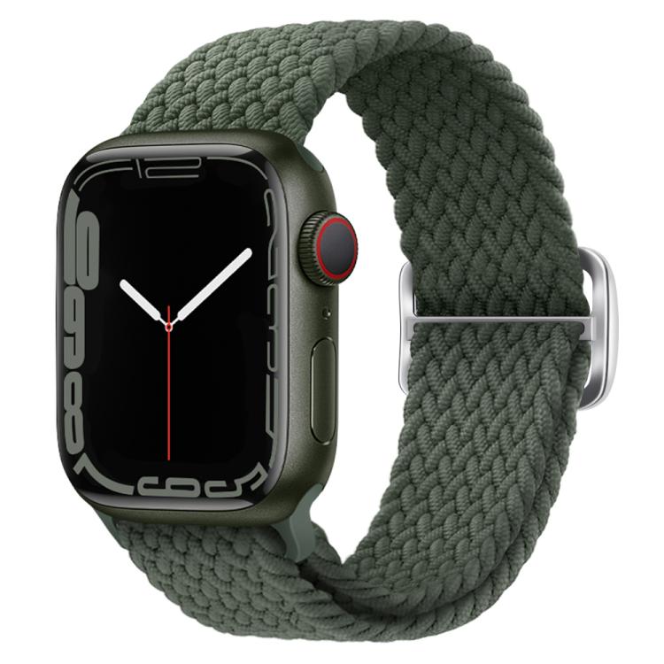 For Apple Watch 42mm / 41mm / 40mm / 38mm Kalebol Eight Buckle Nylon Braided Watch Band(Dark Green) - Watch Bands by Kalebol | Online Shopping UK | buy2fix