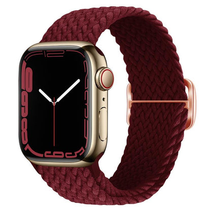 For Apple Watch 42mm / 41mm / 40mm / 38mm Kalebol Eight Buckle Nylon Braided Watch Band(Wine Red) - Watch Bands by Kalebol | Online Shopping UK | buy2fix