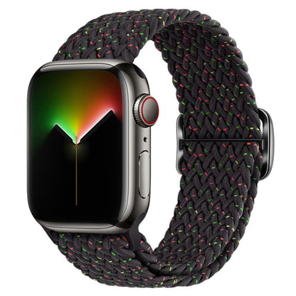 For Apple Watch 42mm / 41mm / 40mm / 38mm Kalebol Eight Buckle Nylon Braided Watch Band(Starlight Black) - Watch Bands by Kalebol | Online Shopping UK | buy2fix