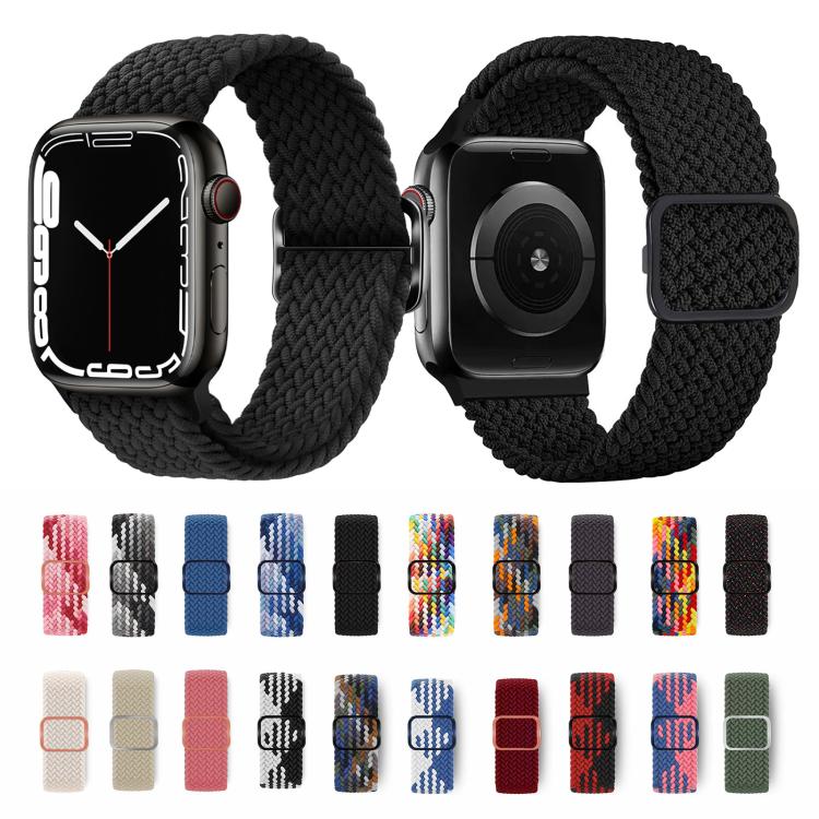 For Apple Watch 42mm / 41mm / 40mm / 38mm Kalebol Eight Buckle Nylon Braided Watch Band(Space Gray) - Watch Bands by Kalebol | Online Shopping UK | buy2fix