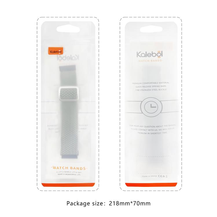 For Apple Watch 42mm / 41mm / 40mm / 38mm Kalebol Eight Buckle Nylon Braided Watch Band(Blue White) - Watch Bands by Kalebol | Online Shopping UK | buy2fix