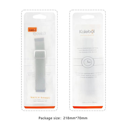 For Apple Watch 46mm / 49mm / 45mm / 44mm Kalebol Eight Buckle Nylon Braided Watch Band(White Rainbow) - Watch Bands by Kalebol | Online Shopping UK | buy2fix