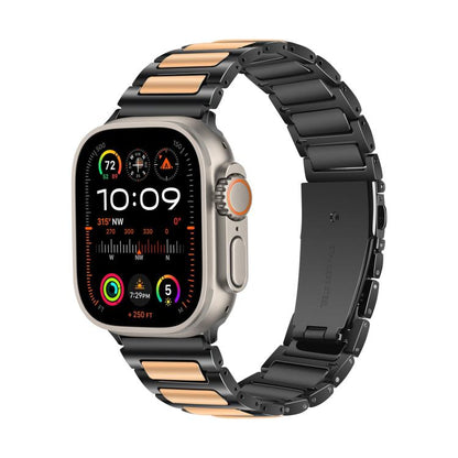 For Apple Watch 46mm / 49mm / 45mm / 44mm Kalebol Tooling Metal Zinc Alloy Watch Band(Black Rose Gold) - Watch Bands by Kalebol | Online Shopping UK | buy2fix