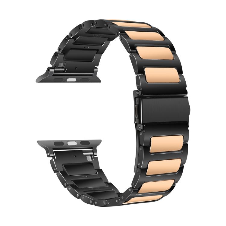 For Apple Watch 46mm / 49mm / 45mm / 44mm Kalebol Tooling Metal Zinc Alloy Watch Band(Black Rose Gold) - Watch Bands by Kalebol | Online Shopping UK | buy2fix