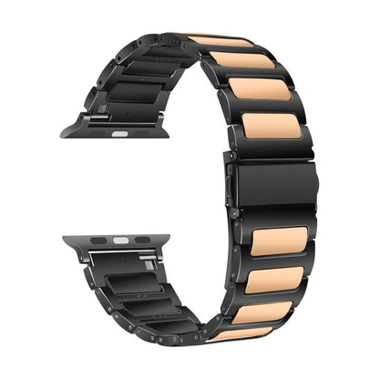 For Apple Watch 46mm / 49mm / 45mm / 44mm Kalebol Tooling Metal Zinc Alloy Watch Band(Black Rose Gold) - Watch Bands by Kalebol | Online Shopping UK | buy2fix