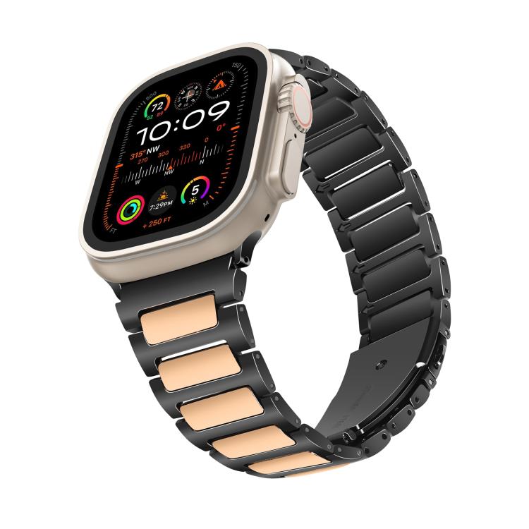 For Apple Watch 46mm / 49mm / 45mm / 44mm Kalebol Tooling Metal Zinc Alloy Watch Band(Black Rose Gold) - Watch Bands by Kalebol | Online Shopping UK | buy2fix