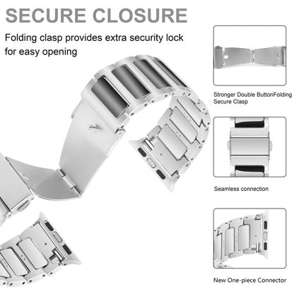 For Apple Watch 46mm / 49mm / 45mm / 44mm Kalebol Tooling Metal Zinc Alloy Watch Band(Silver Black) - Watch Bands by Kalebol | Online Shopping UK | buy2fix