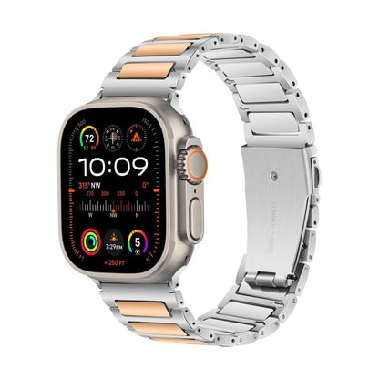 For Apple Watch 46mm / 49mm / 45mm / 44mm Kalebol Tooling Metal Zinc Alloy Watch Band(Silver Rose Gold) - Watch Bands by Kalebol | Online Shopping UK | buy2fix