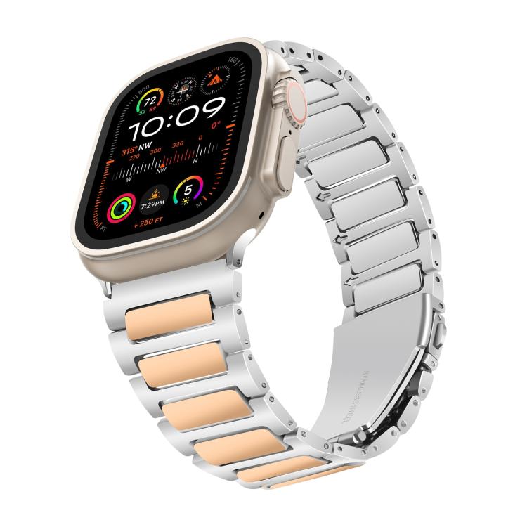 For Apple Watch 46mm / 49mm / 45mm / 44mm Kalebol Tooling Metal Zinc Alloy Watch Band(Silver Rose Gold) - Watch Bands by Kalebol | Online Shopping UK | buy2fix