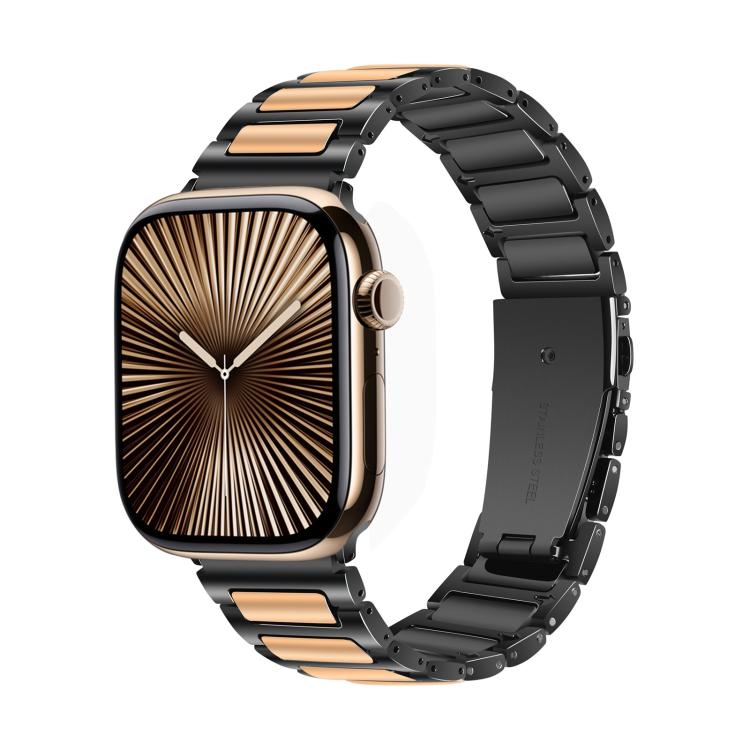 For Apple Watch 42mm / 41mm / 40mm / 38mm Kalebol Tooling Metal Zinc Alloy Watch Band(Black Rose Gold) - Watch Bands by Kalebol | Online Shopping UK | buy2fix