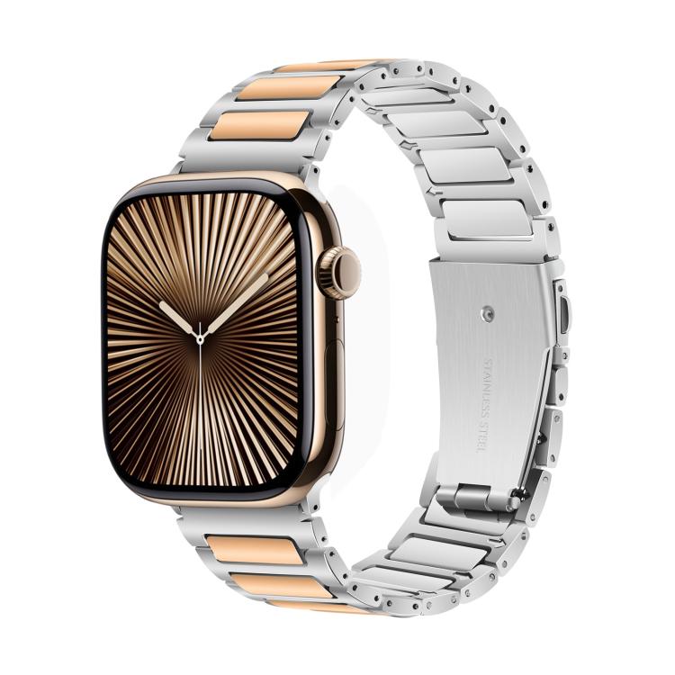 For Apple Watch 42mm / 41mm / 40mm / 38mm Kalebol Tooling Metal Zinc Alloy Watch Band(Silver Rose Gold) - Watch Bands by Kalebol | Online Shopping UK | buy2fix