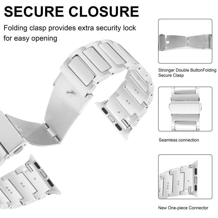 For Apple Watch 42mm / 41mm / 40mm / 38mm Kalebol Tooling Metal Zinc Alloy Watch Band(Silver) - Watch Bands by Kalebol | Online Shopping UK | buy2fix