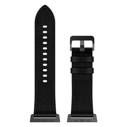 For Apple Watch 46mm / 49mm / 45mm / 44mm Kalebol Genuine Leather Watch Band(Black) - Watch Bands by Kalebol | Online Shopping UK | buy2fix