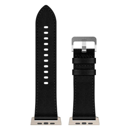 For Apple Watch 46mm / 49mm / 45mm / 44mm Kalebol Genuine Leather Watch Band(Titanium Black) - Watch Bands by Kalebol | Online Shopping UK | buy2fix