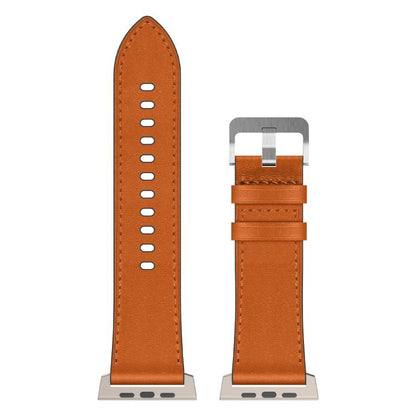 For Apple Watch 46mm / 49mm / 45mm / 44mm Kalebol Genuine Leather Watch Band(Titanium Brown) - Watch Bands by Kalebol | Online Shopping UK | buy2fix