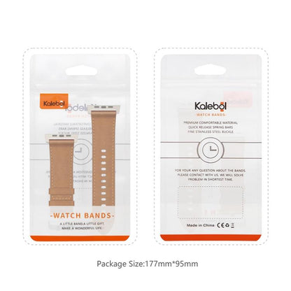 For Apple Watch 46mm / 49mm / 45mm / 44mm Kalebol Genuine Leather Watch Band(Black Red Brown) - Watch Bands by Kalebol | Online Shopping UK | buy2fix