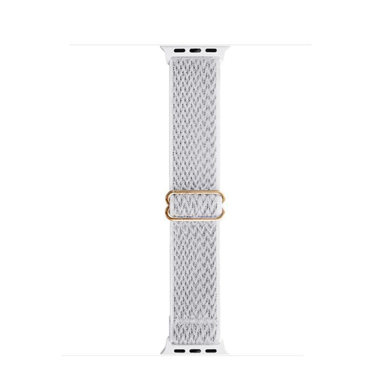For Apple Watch 46mm / 49mm / 45mm / 44mm Kalebol Eight Buckle Wavy Braided Nylon Watch Band(White) - Watch Bands by Kalebol | Online Shopping UK | buy2fix