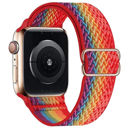 For Apple Watch 46mm / 49mm / 45mm / 44mm Kalebol Eight Buckle Wavy Braided Nylon Watch Band(Rainbow) - Watch Bands by Kalebol | Online Shopping UK | buy2fix