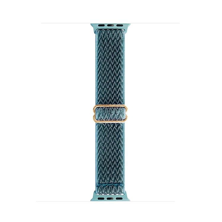 For Apple Watch 46mm / 49mm / 45mm / 44mm Kalebol Eight Buckle Wavy Braided Nylon Watch Band(Emerald Green) - Watch Bands by Kalebol | Online Shopping UK | buy2fix