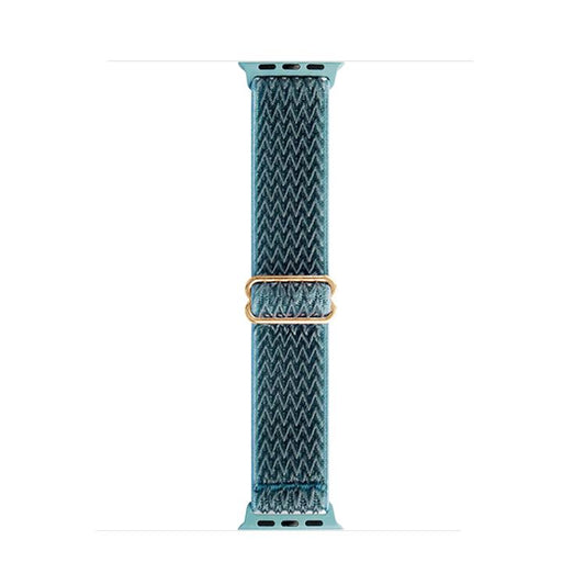 For Apple Watch 46mm / 49mm / 45mm / 44mm Kalebol Eight Buckle Wavy Braided Nylon Watch Band(Emerald Green) - Watch Bands by Kalebol | Online Shopping UK | buy2fix