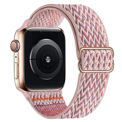 For Apple Watch 46mm / 49mm / 45mm / 44mm Kalebol Eight Buckle Wavy Braided Nylon Watch Band(Pink) - Watch Bands by Kalebol | Online Shopping UK | buy2fix