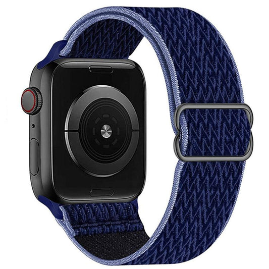 For Apple Watch 46mm / 49mm / 45mm / 44mm Kalebol Eight Buckle Wavy Braided Nylon Watch Band(Navy Blue) - Watch Bands by Kalebol | Online Shopping UK | buy2fix
