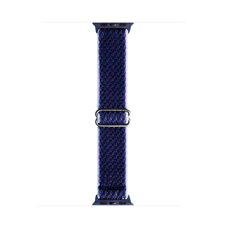 For Apple Watch 46mm / 49mm / 45mm / 44mm Kalebol Eight Buckle Wavy Braided Nylon Watch Band(Navy Blue) - Watch Bands by Kalebol | Online Shopping UK | buy2fix