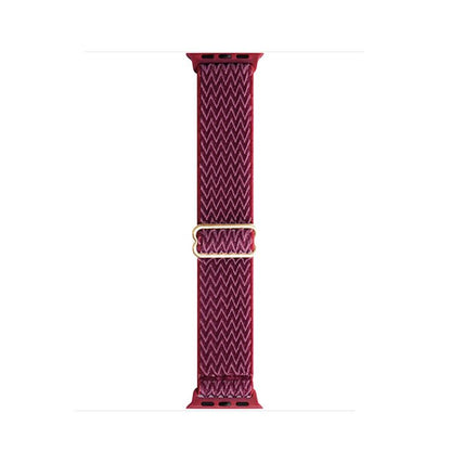 For Apple Watch 46mm / 49mm / 45mm / 44mm Kalebol Eight Buckle Wavy Braided Nylon Watch Band(Wine Red) - Watch Bands by Kalebol | Online Shopping UK | buy2fix