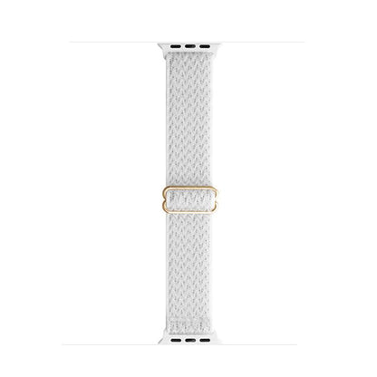 For Apple Watch 46mm / 49mm / 45mm / 44mm Kalebol Eight Buckle Wavy Braided Nylon Watch Band(Bright White) - Watch Bands by Kalebol | Online Shopping UK | buy2fix