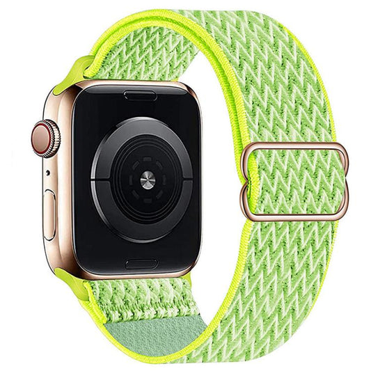 For Apple Watch 46mm / 49mm / 45mm / 44mm Kalebol Eight Buckle Wavy Braided Nylon Watch Band(Bright Green) - Watch Bands by Kalebol | Online Shopping UK | buy2fix