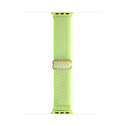 For Apple Watch 46mm / 49mm / 45mm / 44mm Kalebol Eight Buckle Wavy Braided Nylon Watch Band(Bright Green) - Watch Bands by Kalebol | Online Shopping UK | buy2fix