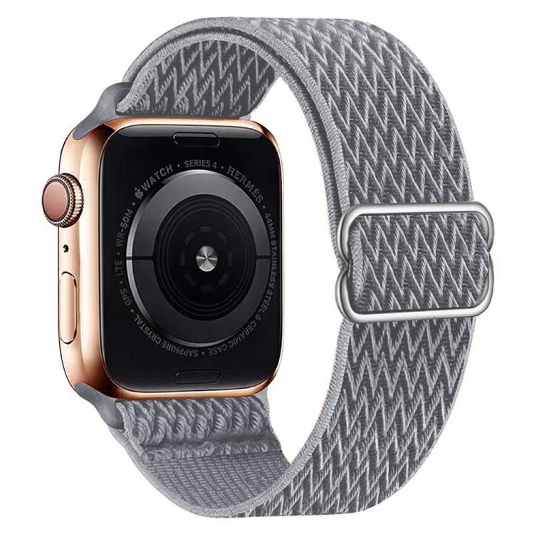 For Apple Watch 46mm / 49mm / 45mm / 44mm Kalebol Eight Buckle Wavy Braided Nylon Watch Band(Light Grey) - Watch Bands by Kalebol | Online Shopping UK | buy2fix