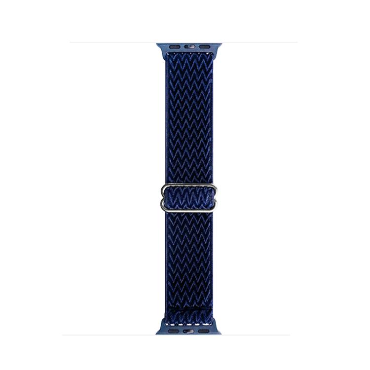 For Apple Watch 46mm / 49mm / 45mm / 44mm Kalebol Eight Buckle Wavy Braided Nylon Watch Band(Dark Blue) - Watch Bands by Kalebol | Online Shopping UK | buy2fix