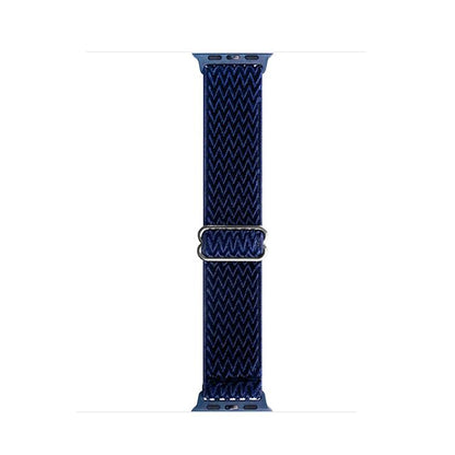 For Apple Watch 46mm / 49mm / 45mm / 44mm Kalebol Eight Buckle Wavy Braided Nylon Watch Band(Dark Blue) - Watch Bands by Kalebol | Online Shopping UK | buy2fix