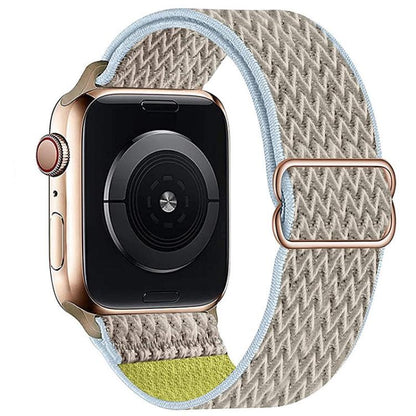 For Apple Watch 46mm / 49mm / 45mm / 44mm Kalebol Eight Buckle Wavy Braided Nylon Watch Band(Apricot) - Watch Bands by Kalebol | Online Shopping UK | buy2fix