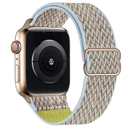 For Apple Watch 46mm / 49mm / 45mm / 44mm Kalebol Eight Buckle Wavy Braided Nylon Watch Band(Apricot) - Watch Bands by Kalebol | Online Shopping UK | buy2fix