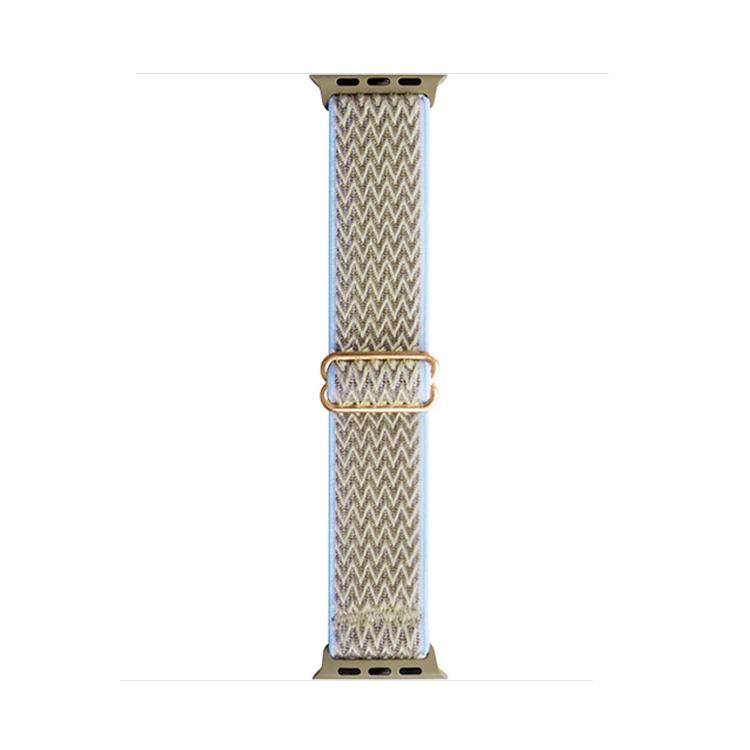 For Apple Watch 46mm / 49mm / 45mm / 44mm Kalebol Eight Buckle Wavy Braided Nylon Watch Band(Apricot) - Watch Bands by Kalebol | Online Shopping UK | buy2fix