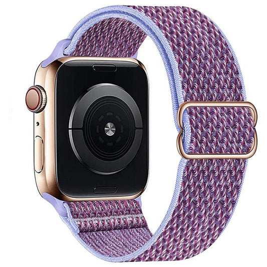 For Apple Watch 46mm / 49mm / 45mm / 44mm Kalebol Eight Buckle Wavy Braided Nylon Watch Band(Purple) - Watch Bands by Kalebol | Online Shopping UK | buy2fix