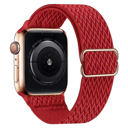 For Apple Watch 46mm / 49mm / 45mm / 44mm Kalebol Eight Buckle Wavy Braided Nylon Watch Band(Red) - Watch Bands by Kalebol | Online Shopping UK | buy2fix