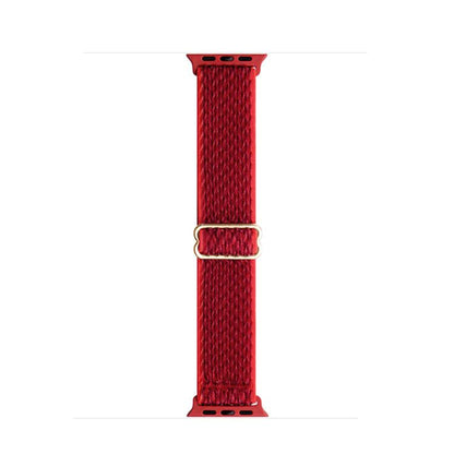 For Apple Watch 46mm / 49mm / 45mm / 44mm Kalebol Eight Buckle Wavy Braided Nylon Watch Band(Red) - Watch Bands by Kalebol | Online Shopping UK | buy2fix