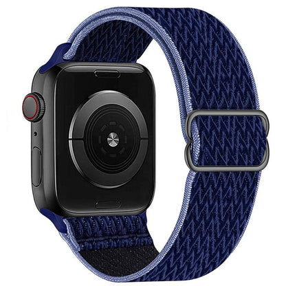 For Apple Watch 42mm / 41mm / 40mm / 38mm Kalebol Eight Buckle Wavy Braided Nylon Watch Band(Navy Blue) - Watch Bands by Kalebol | Online Shopping UK | buy2fix