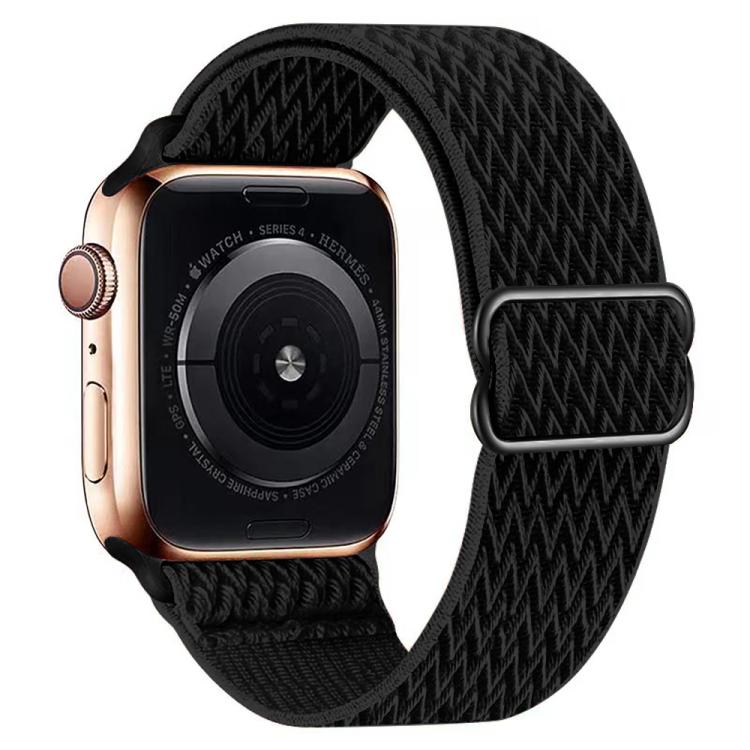 For Apple Watch 42mm / 41mm / 40mm / 38mm Kalebol Eight Buckle Wavy Braided Nylon Watch Band(Black) - Watch Bands by Kalebol | Online Shopping UK | buy2fix